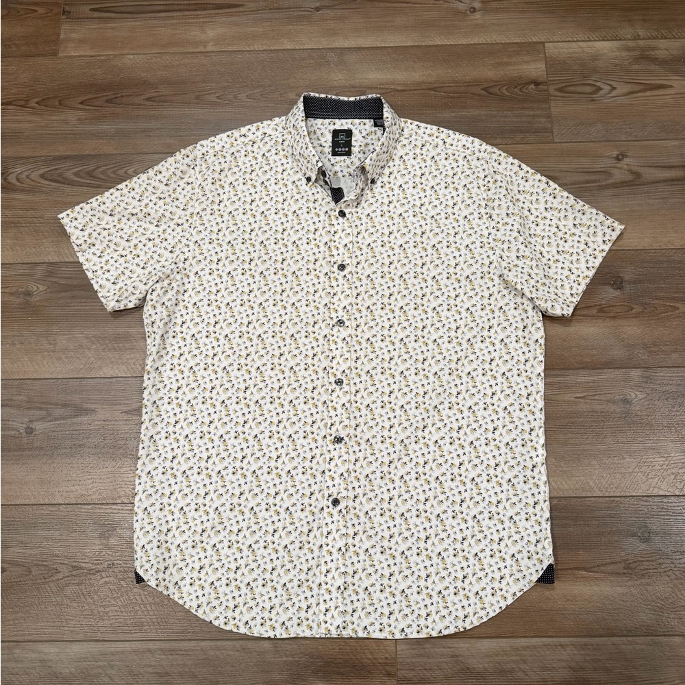 Mens Like New Michael Strahan Slim Fit Floral Dress Shirt – Size L